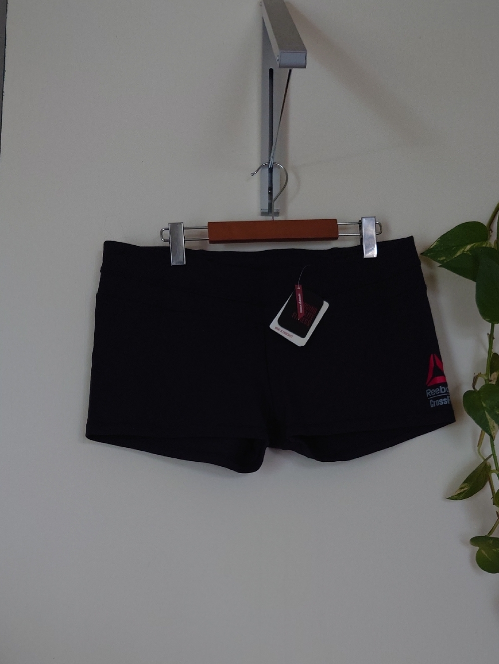 Reebok Black Women’s CrossFit Bike Shorts with Pink Logo